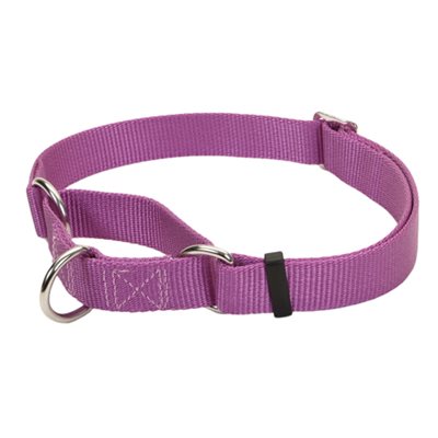 COLLIER MARTINGALE TISSU 5 / 8" x 10-14" - MAUVE