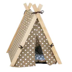 BUD'Z TENTE STYLE "CAMPING" SABLE & BLANC 23x21x25